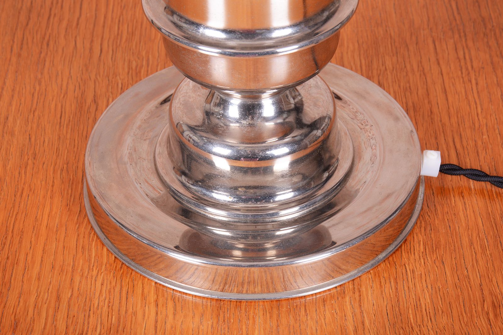 Restored Art Deco Table Lamp, Chrome Plated Steel, Glass, Czech, 1920s photo buy