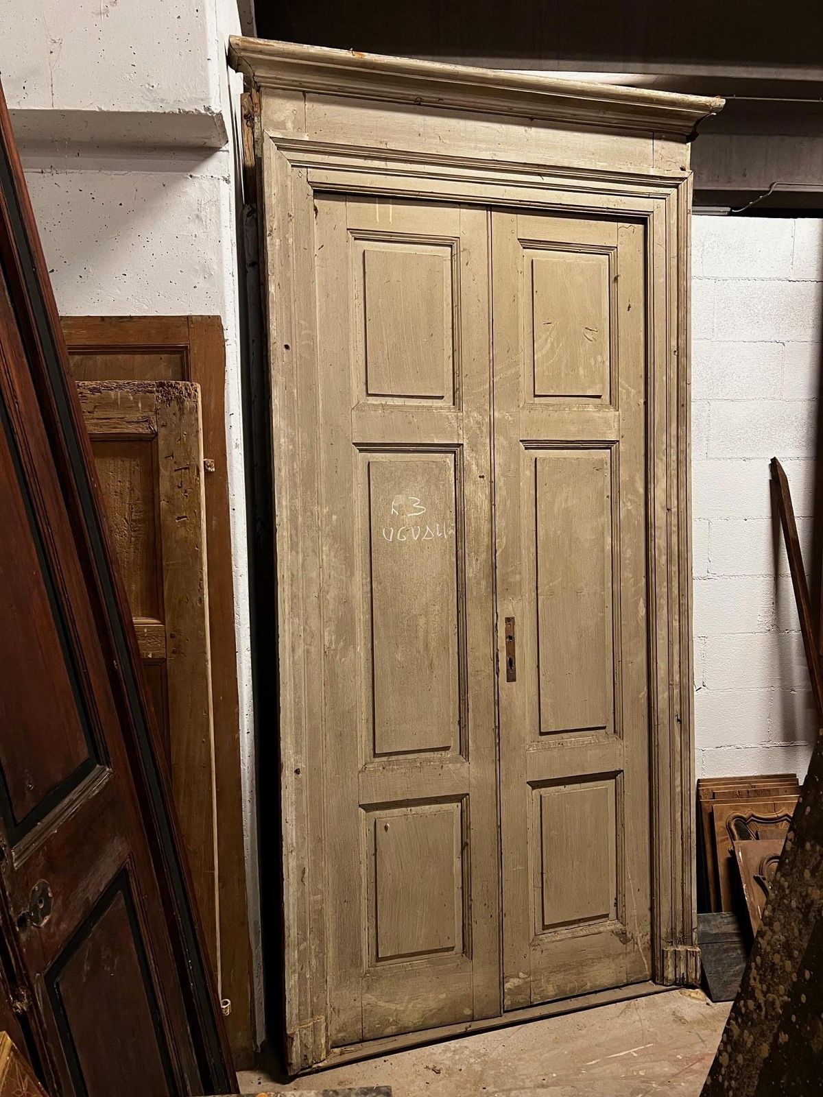 Set Di N. 3 Porte In Legno Laccato, Complete Di Telaio A Doppia Ala, Italia photo Home Fixtures