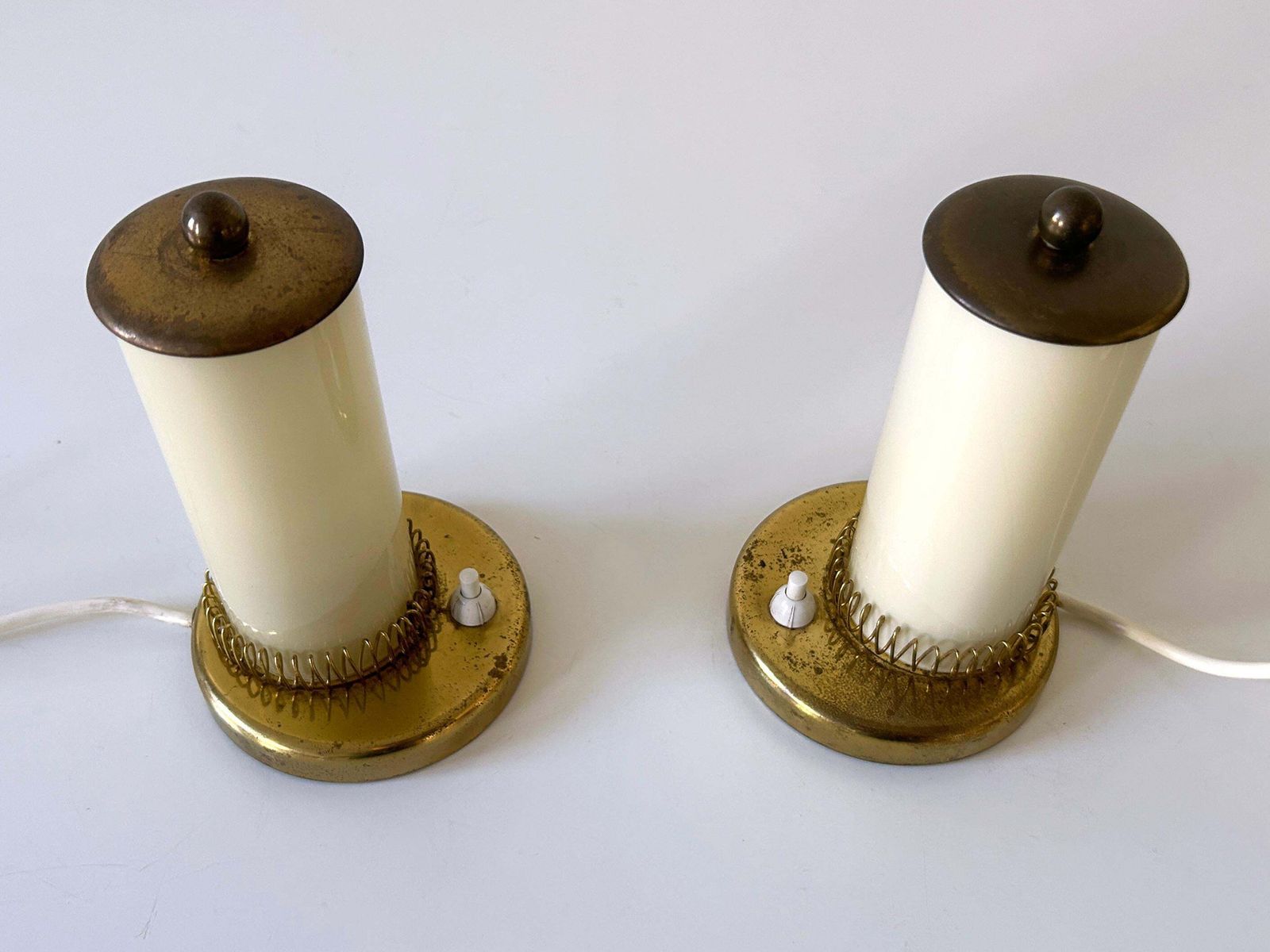 Lighting Set Of Two Lovely Mid Century Modern Bedside Table Lamps Germany 1950s photo