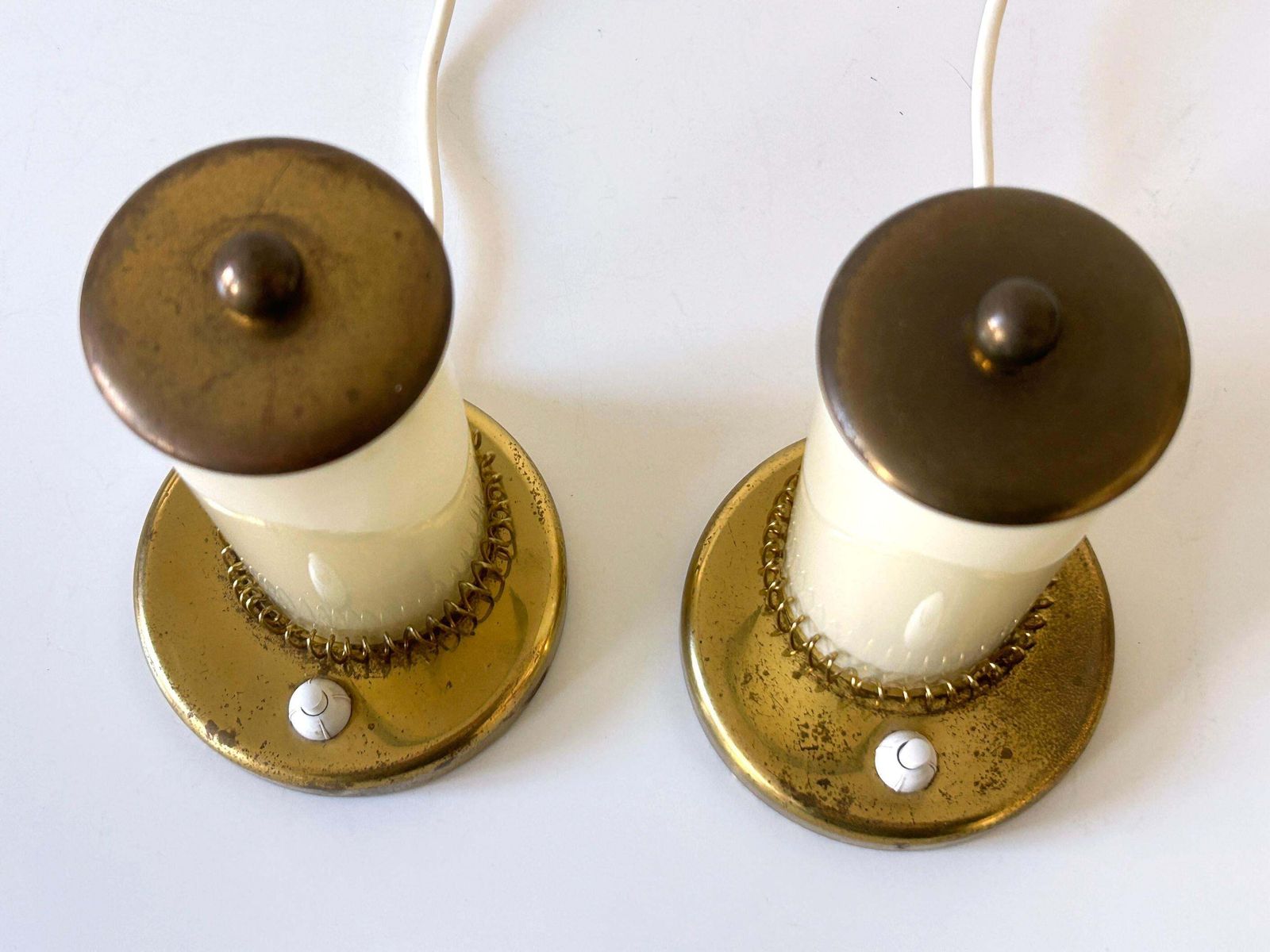 photo vintage Set Of Two Lovely Mid Century Modern Bedside Table Lamps Germany 1950s