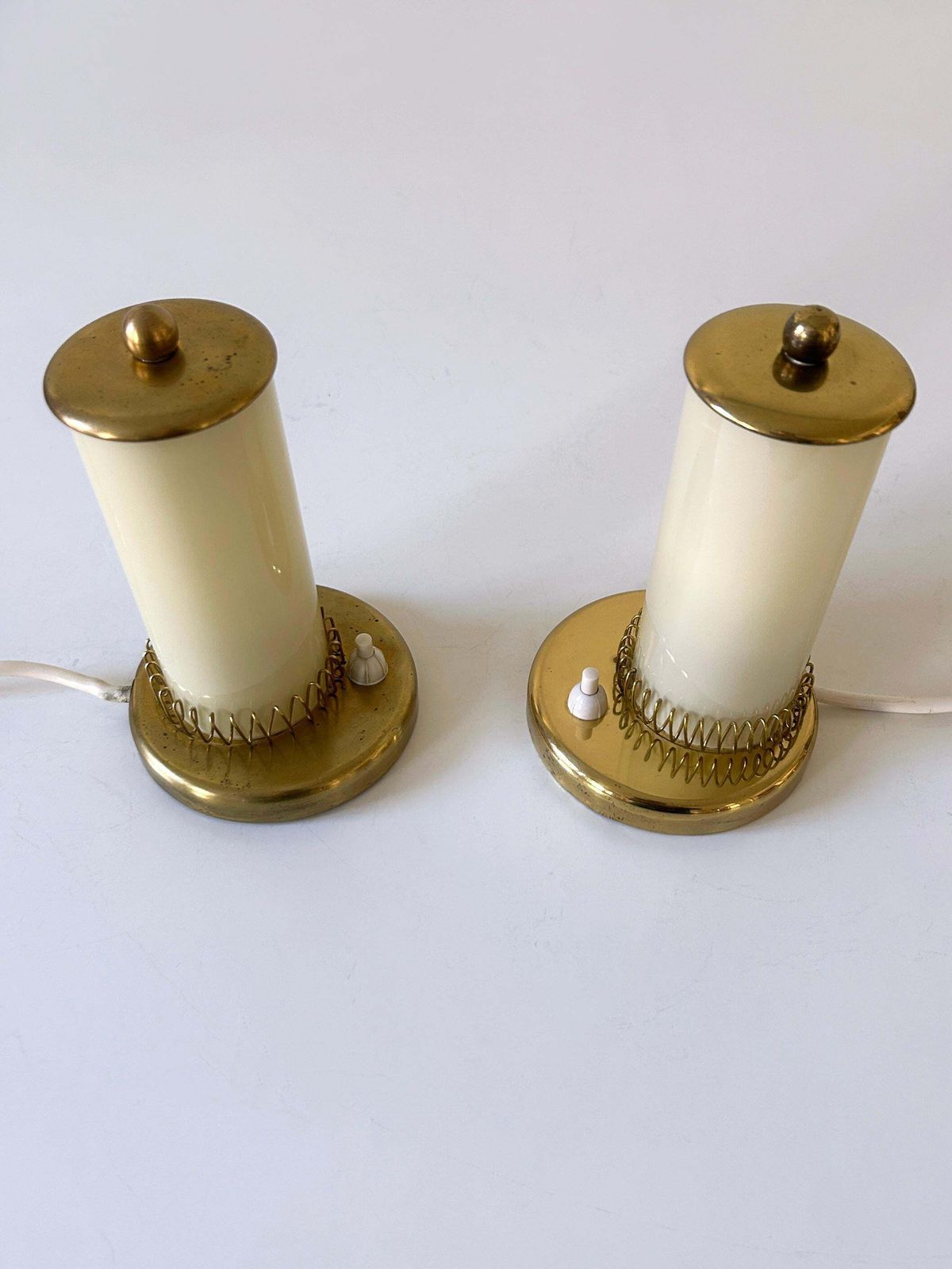 Set Of Two Lovely Mid Century Modern Bedside Table Lamps Germany 1950s photo vintage
