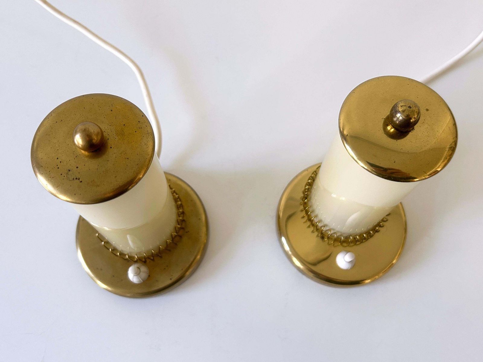 photo furniture Set Of Two Lovely Mid Century Modern Bedside Table Lamps Germany 1950s