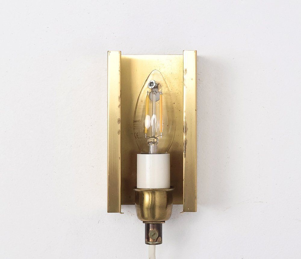 Lighting Vitrika Atlantic Brass And Glass Wall Lamps, 1960s, Set Of 2 photo