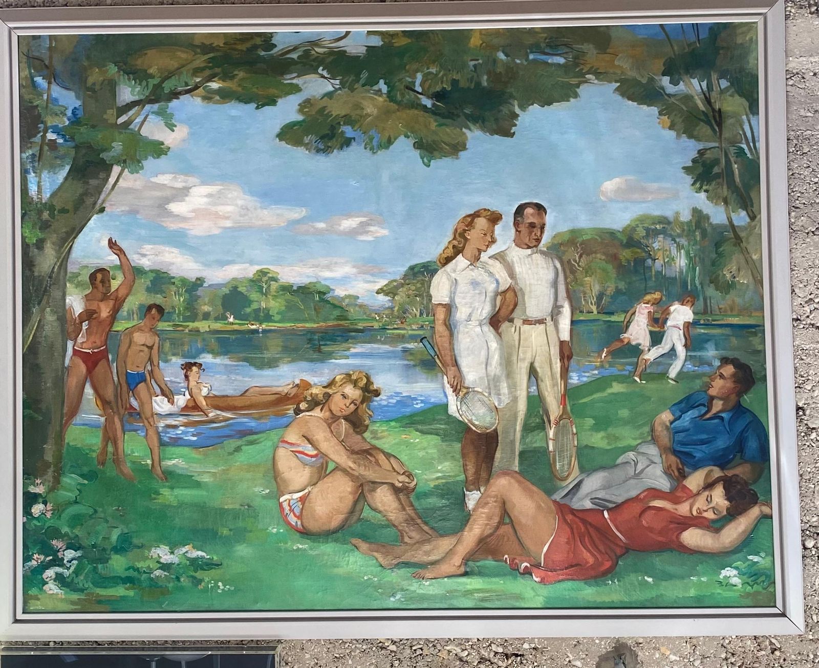 Paul Girol (1911 1989)paul Girol Large Oil On Canvas 1955