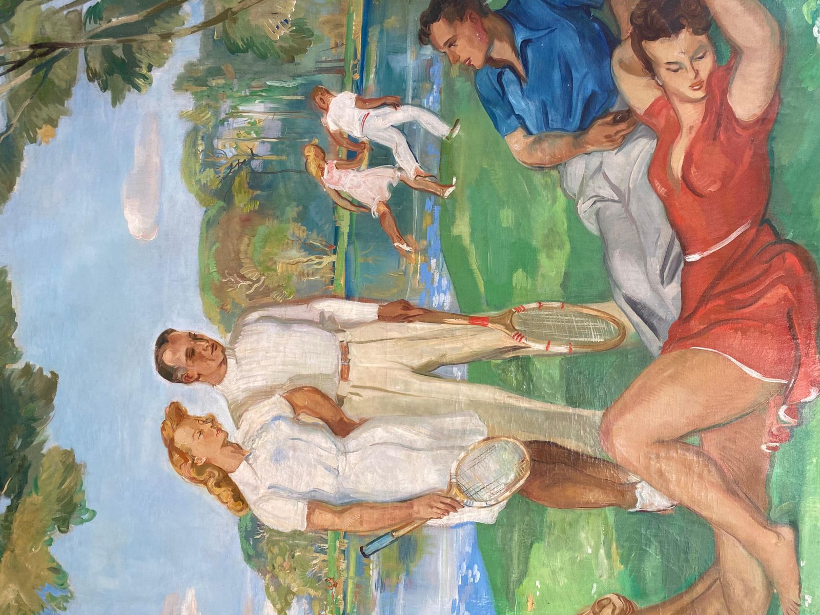 Paul Girol (1911 1989)paul Girol Large Oil On Canvas 1955 photo Art
