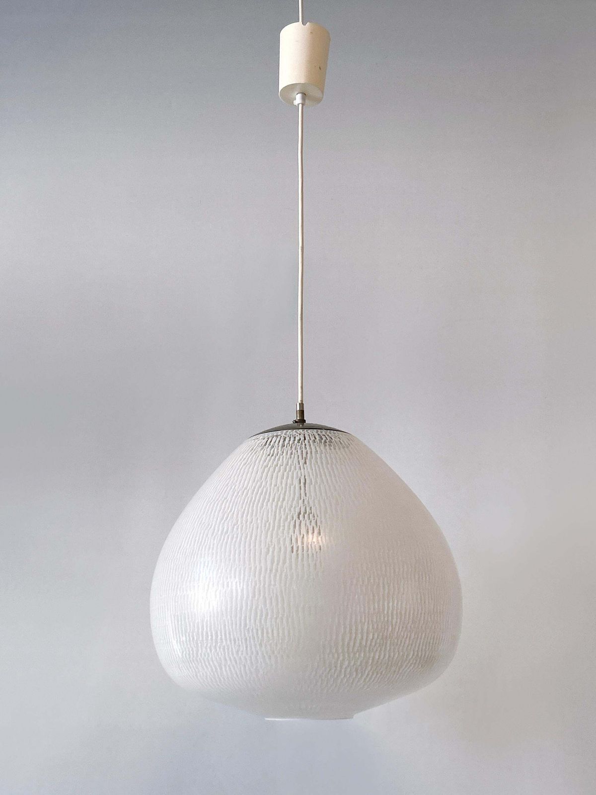 Rare & Elegant Mid Century Modern Pendant Lamp By Peill & Putzler Germany 1950s photo for sale