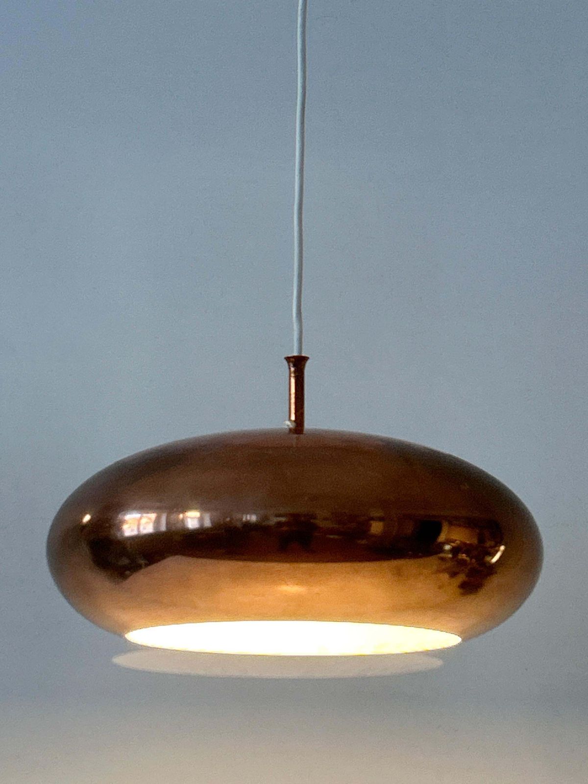 Elegant Mid Century Copper Pendant Lamp By Falkenbergs Belysning Sweden 1960s photo buy