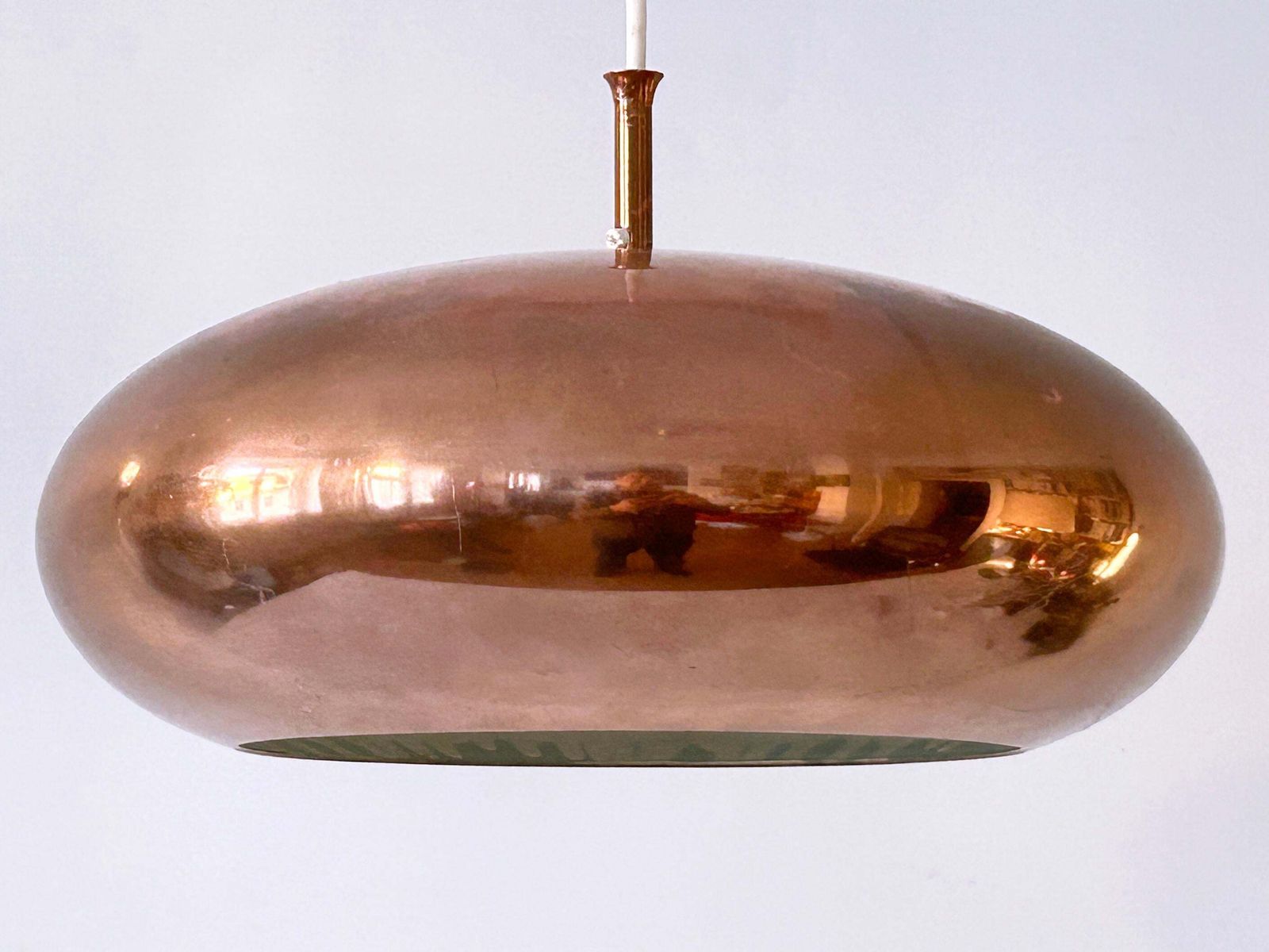 4164.0 Elegant Mid Century Copper Pendant Lamp By Falkenbergs Belysning Sweden 1960s photo