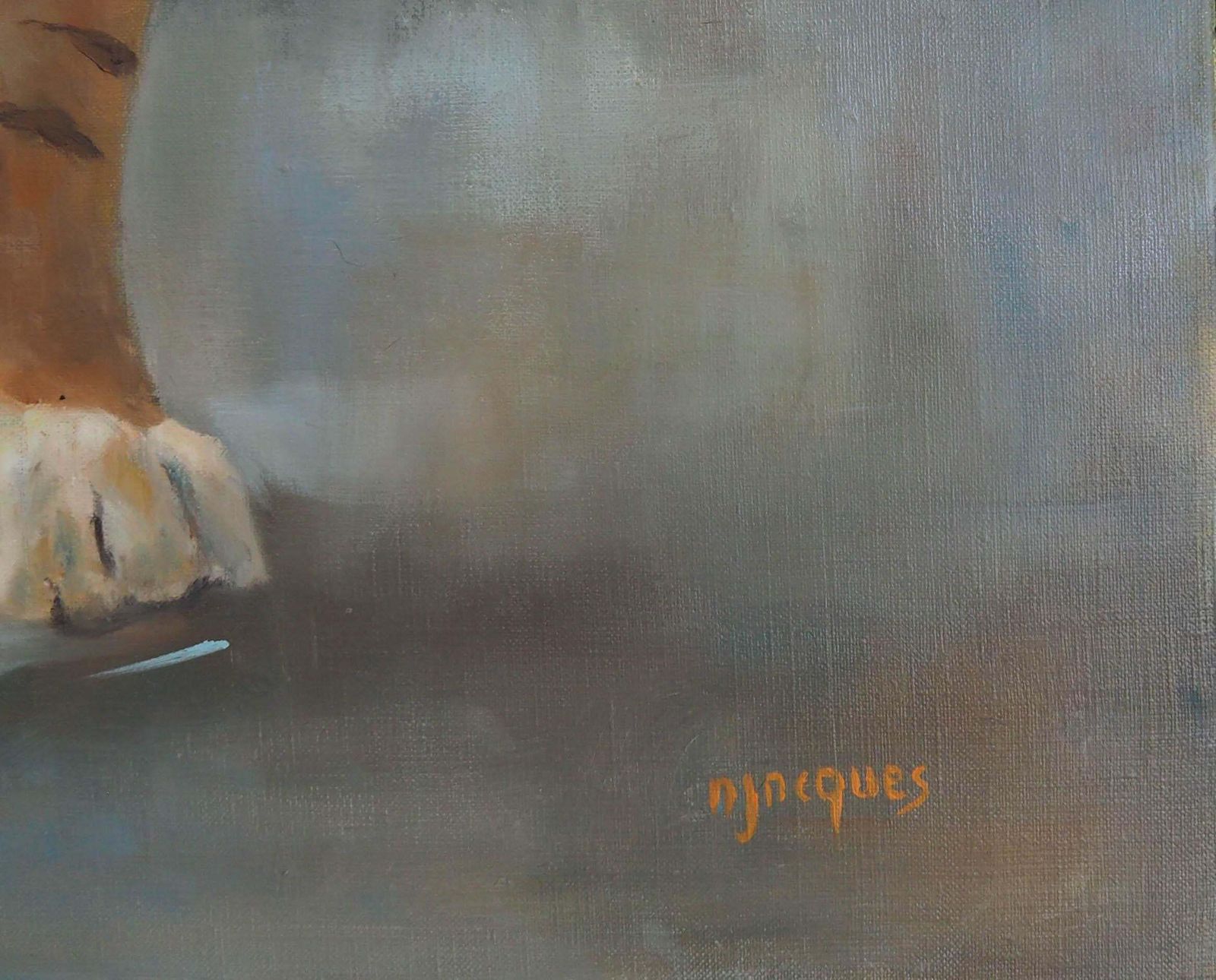 Sylvie Ajacques Sylvie Ajacques Tiger Walking Towards The Viewer Oil On Canvas2025 photo vinterior
