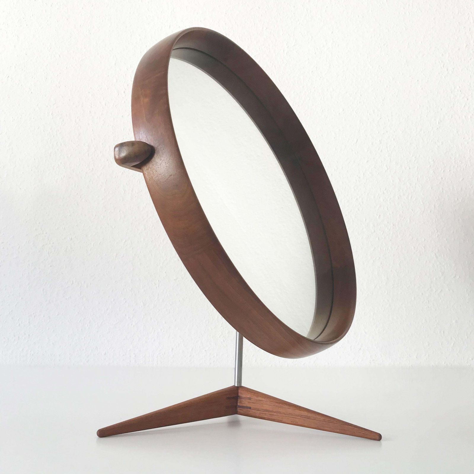 Elegant Teak Table Mirror By Uno & östen Kristiansson For Luxus Sweden 1960s photo furniture