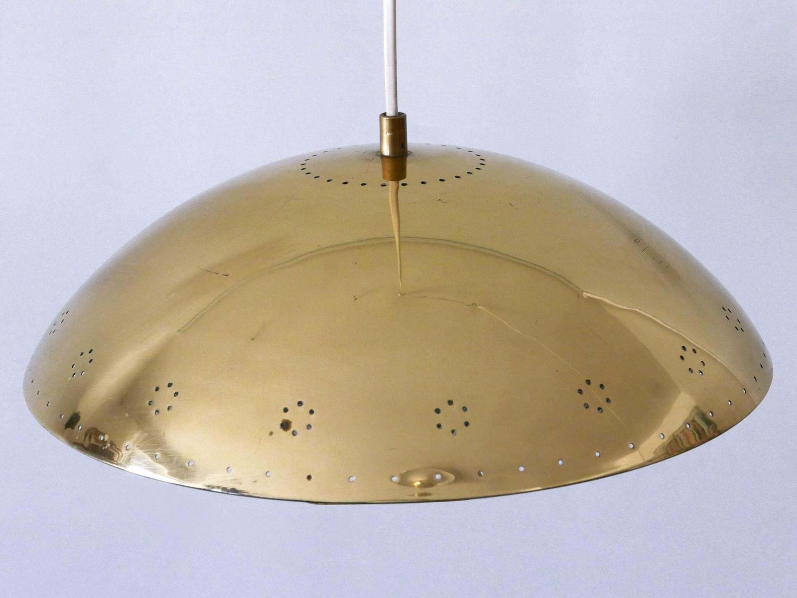 photo buy Rare & Elegant Mid Century Modern Perforated Metal Pendant Lamp Germany 1950