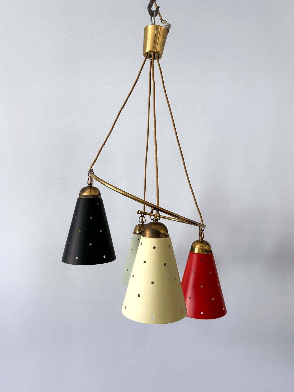 Lighting Lovely Four Armed Mid Century Modern Chandelier Or Pendant Light Germany 1950s photo