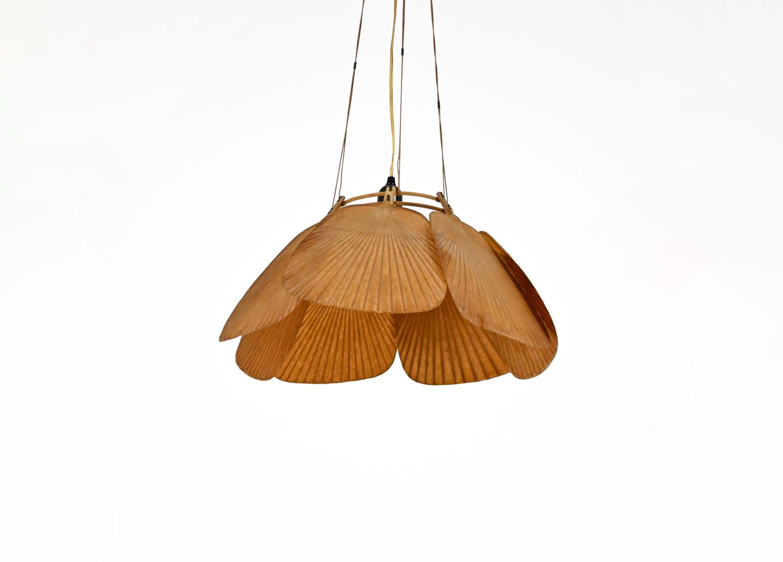 "Shichi" Uchiwa Hanging Lamp By Ingo Maurer For Design M, 1970s photo furniture