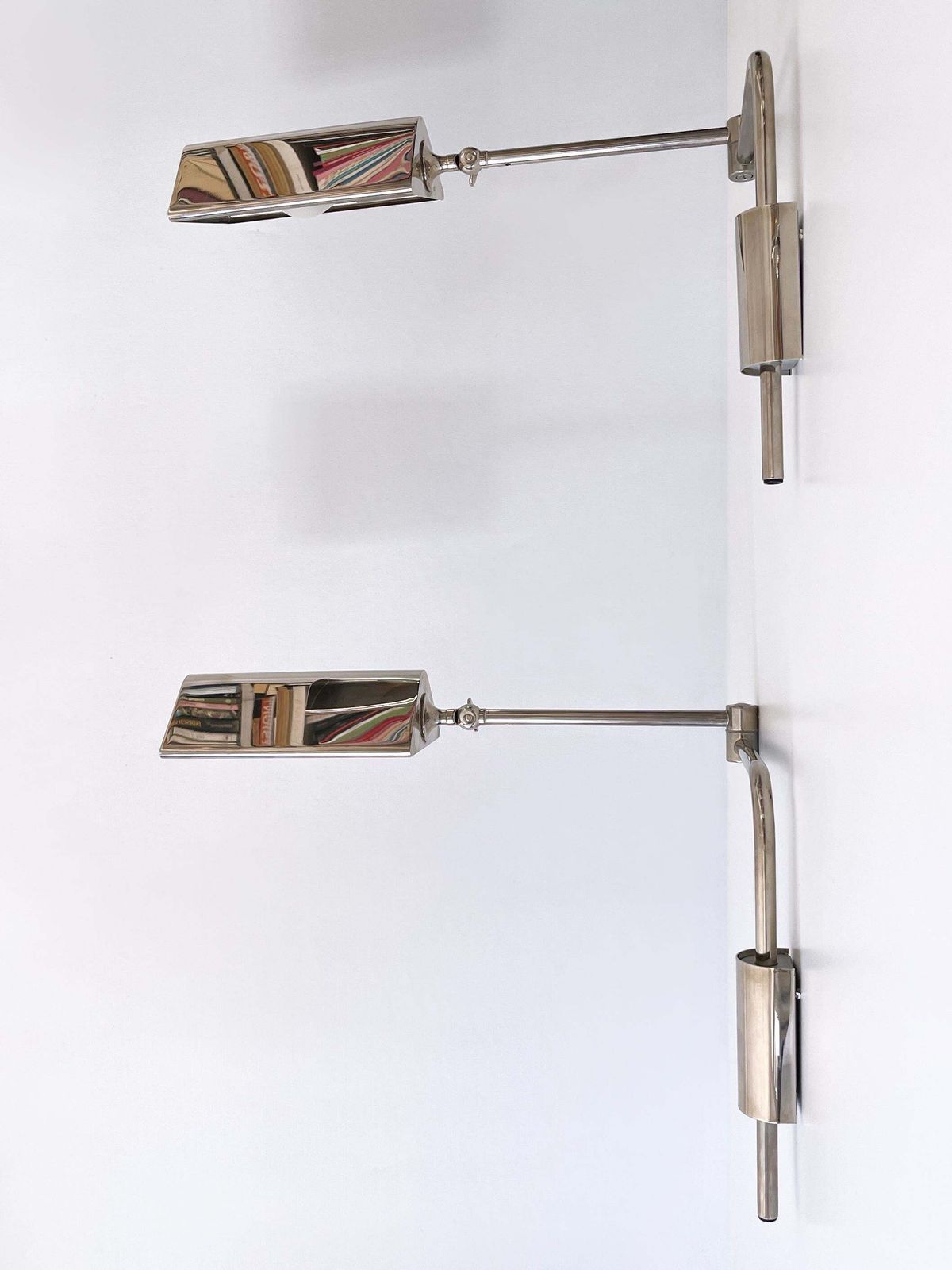 Set Of Two Articulated Wall Lamps Or Reading Lights By Florian Schulz 1970s photo vintage