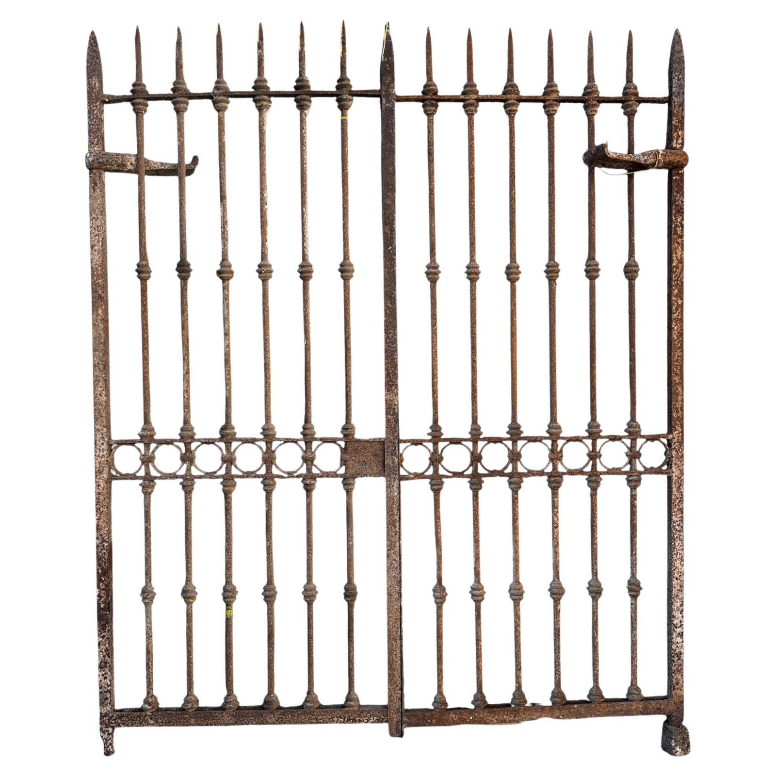 Two Leaf Wrought Iron Gate With Spikes, Italy