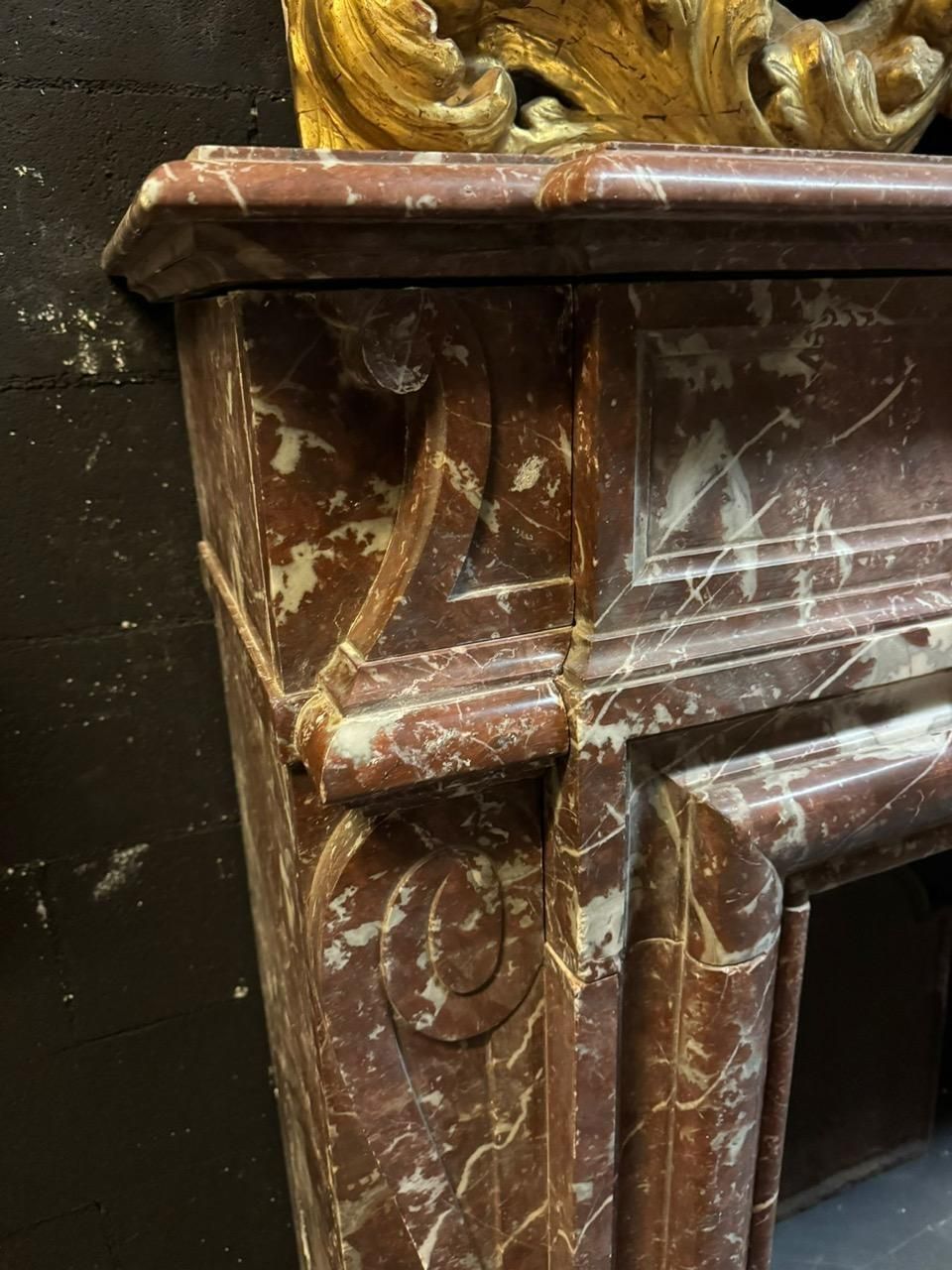 Fine France Red Marble Fireplace With White Veins, Italy photo buy