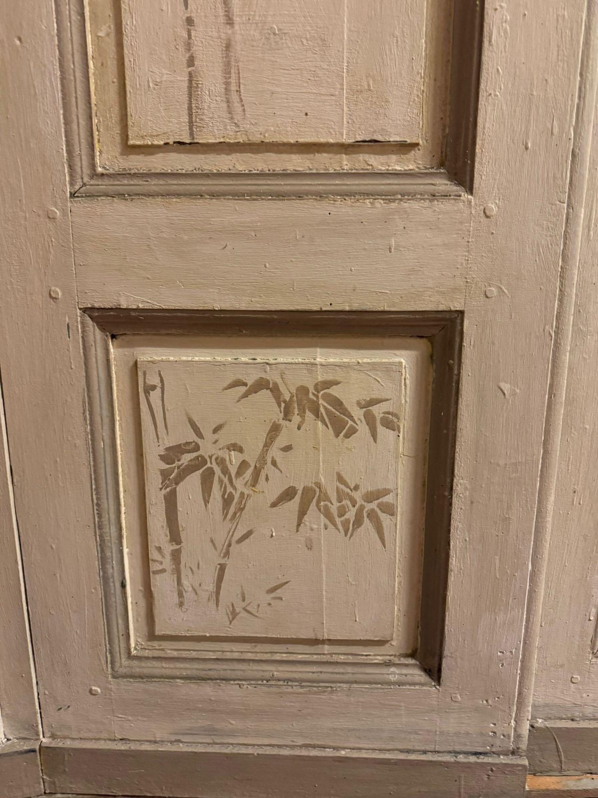 Double Wing Door, Painted With Bamboo Motif And Original Frame, Italy photo 3955.0