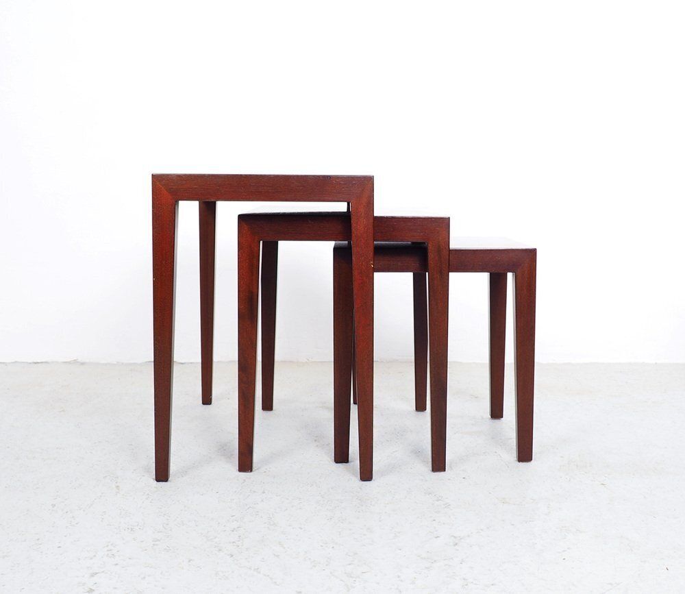 Mahogany Nesting Tables By Severin Hansen For Haslev Møbelsnedkeri, 1960s, Set Of 3 photo 1036.0
