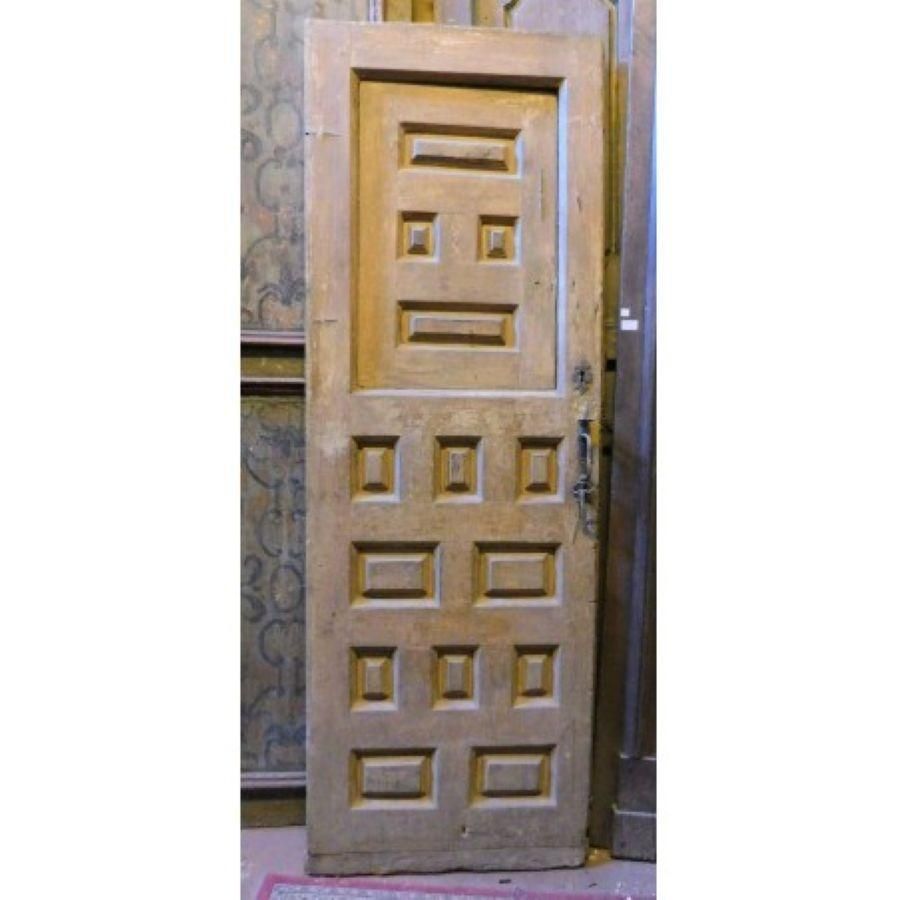 Wood Door With Opening Top Window, Yellow Lacquered, Spain photo for sale