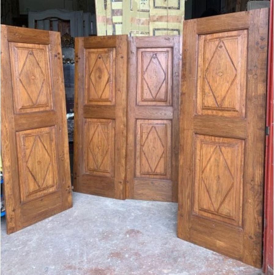 No.4 Interior Doors, Carved With Lozenges From Solid Poplar And Oak Wood photo for sale
