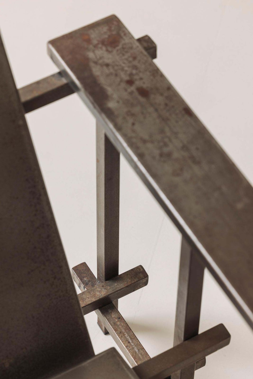 photo for sale Unconventional Modernist Metal Armchair, In The Manner Of Gerrit Rietveld, 1980s