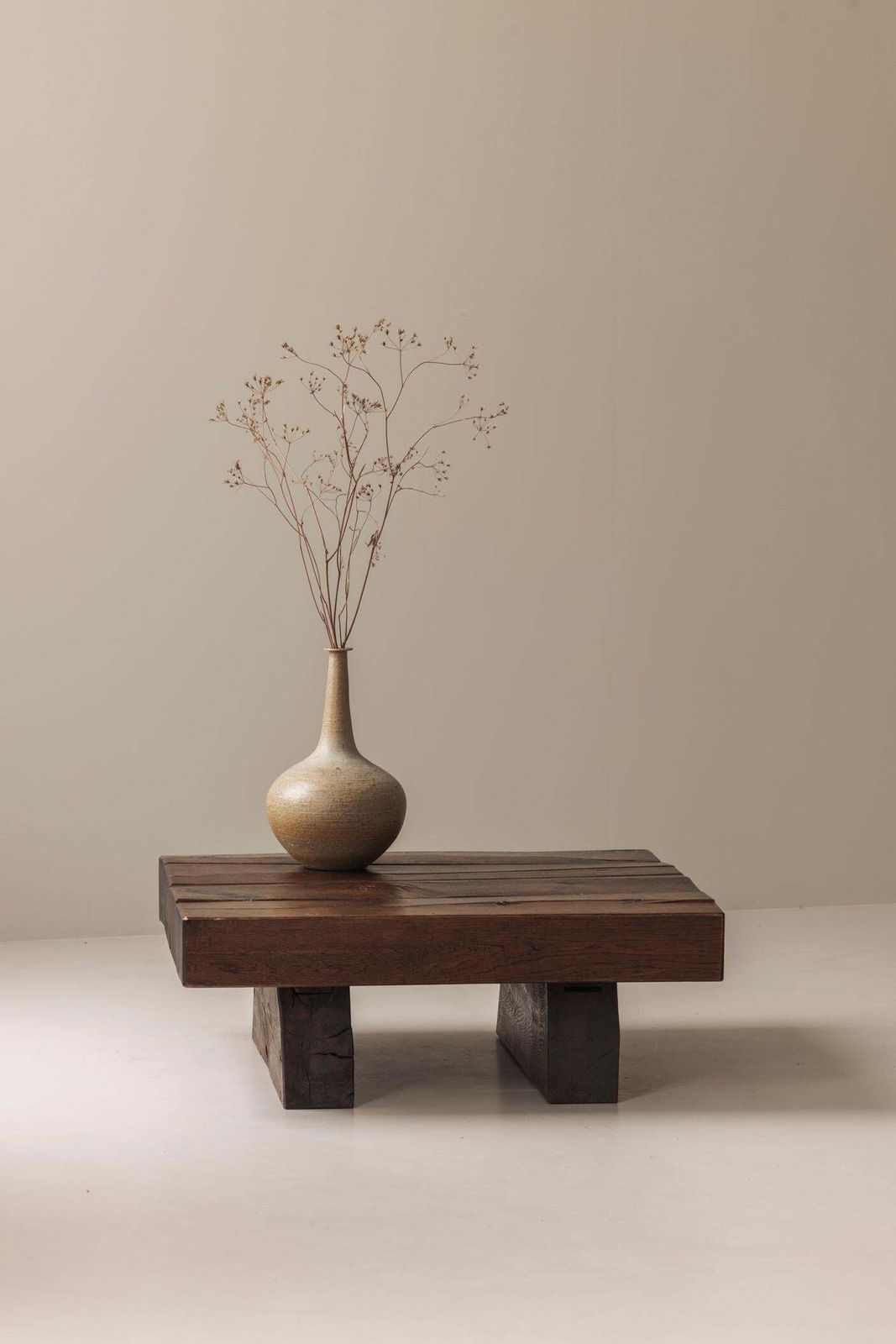 photo vintage Wabi Sabi French Oak Coffee Table, 1950s