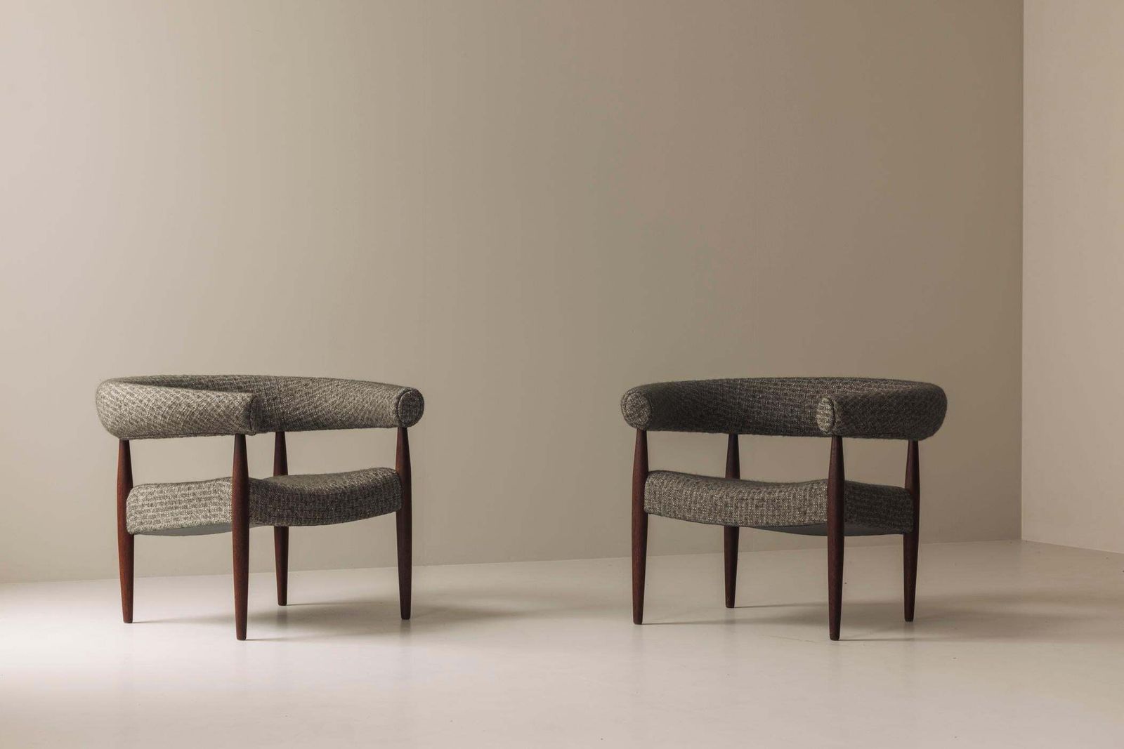 Very Rare Set Of 'Ring Chairs' By Nanna And Jørgen Ditzel, Denmark 1958 photo vintage