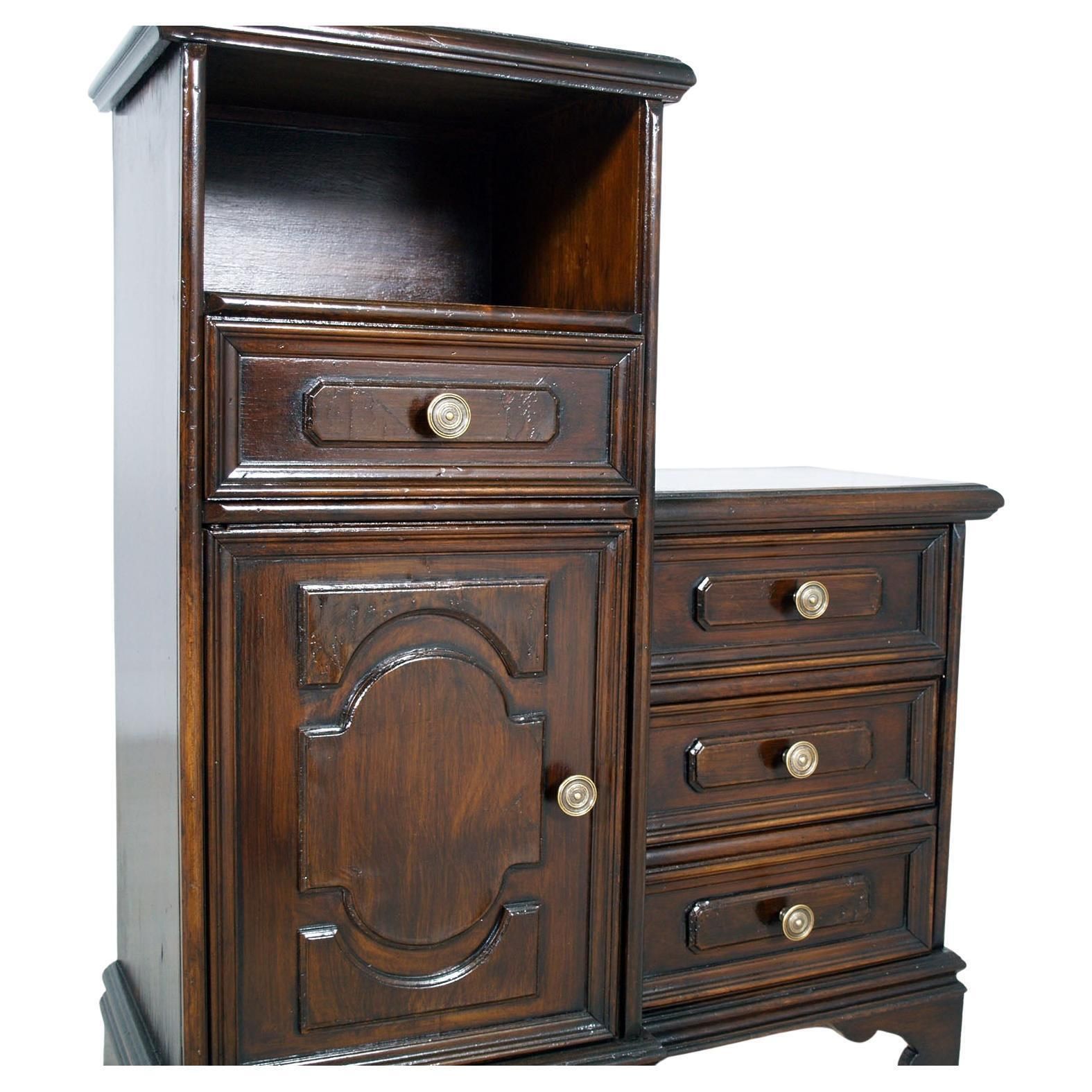 Italian Renaissance Style Entrance Cabinet, Walnut, 1960s photo for sale