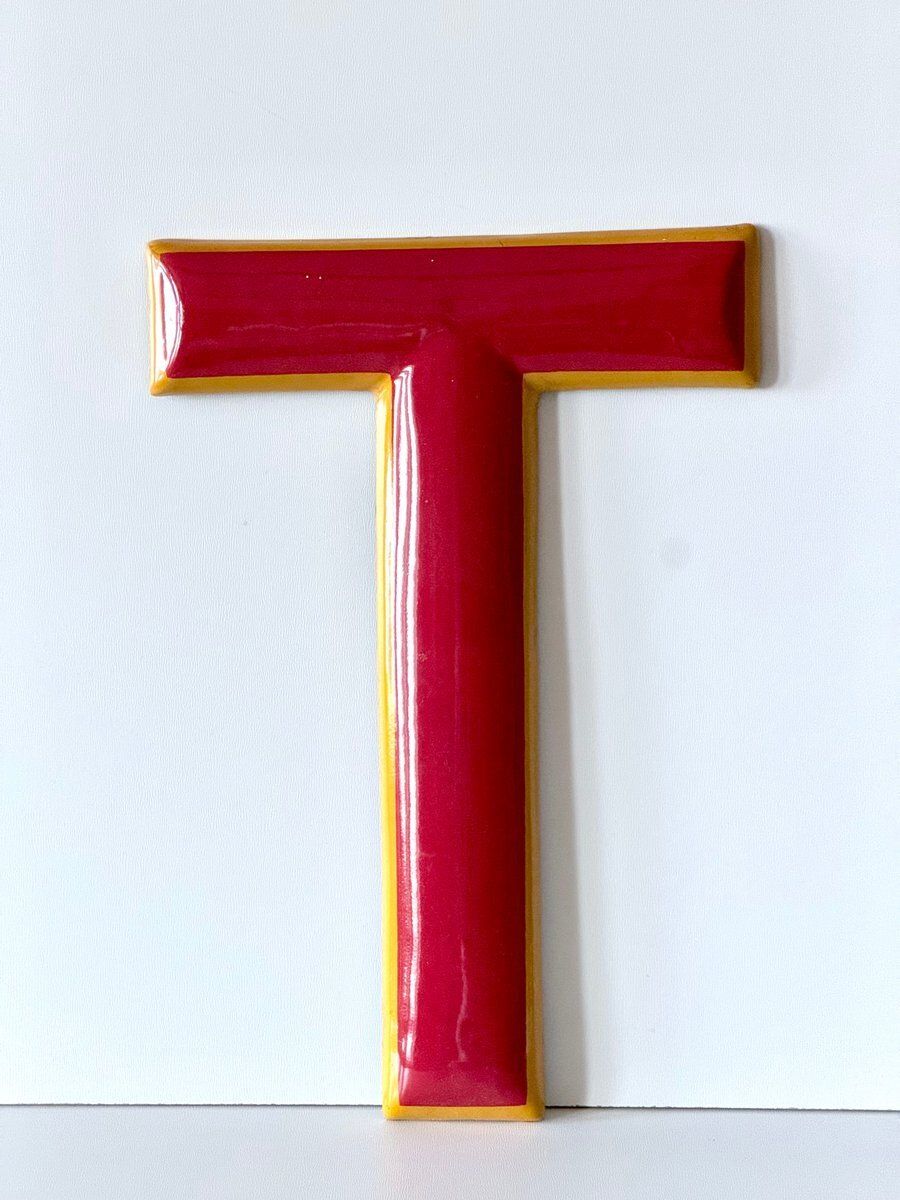 photo furniture Industrial Enamel Letter T, 1960