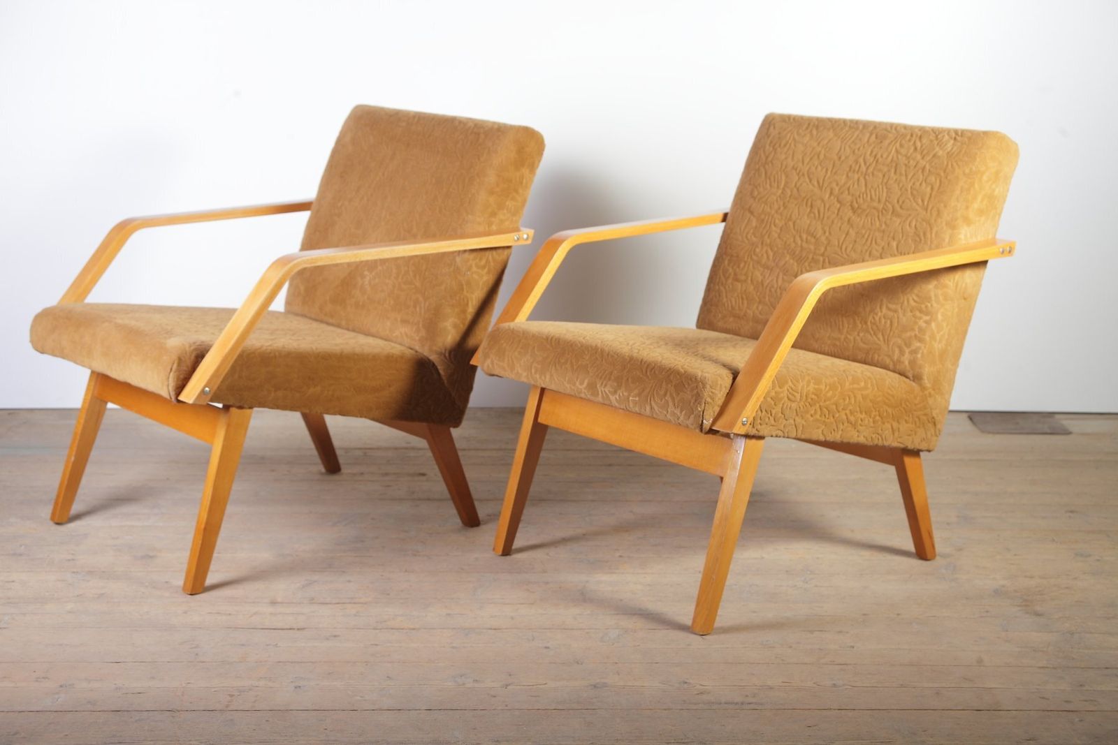 Mid Century Lounge Chairs From Mier Topolcany, Slovakia, 1960s, Set Of 2 photo vintage