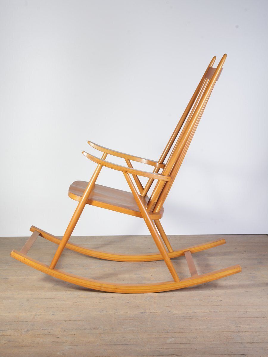 Mid Century Rocking Chair In The Style Of V. Puunjalostus, Former Czechoslovakia, 1970s photo furniture