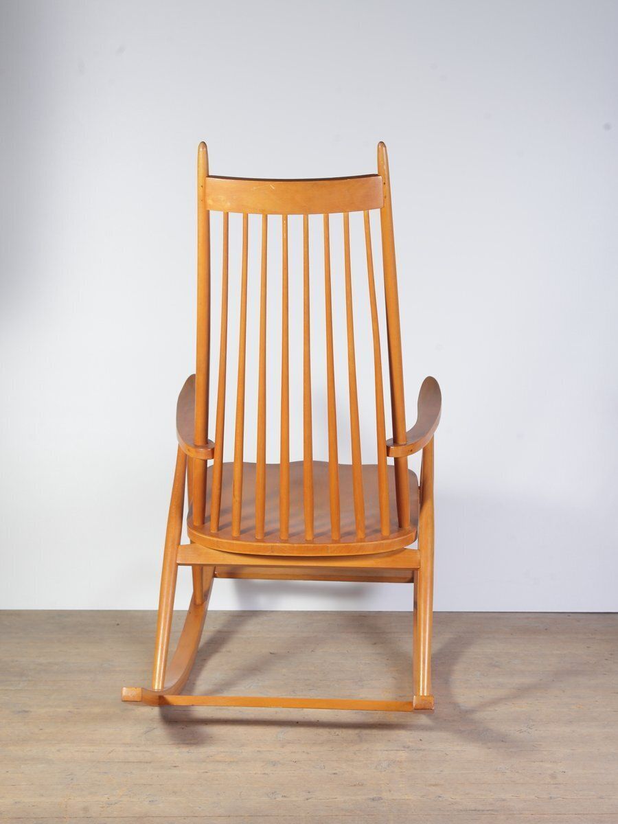 Mid Century Rocking Chair In The Style Of V. Puunjalostus, Former Czechoslovakia, 1970s photo vinterior