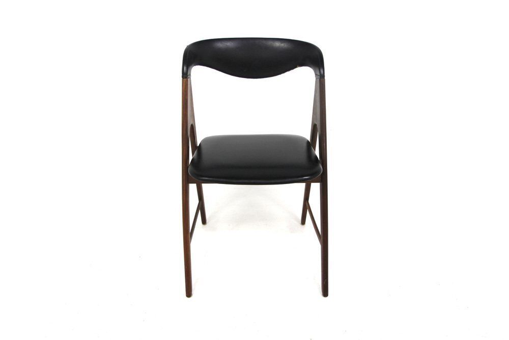 Scandinavian Teak Chair With Imitation Leather Upholstery, 1950 photo furniture