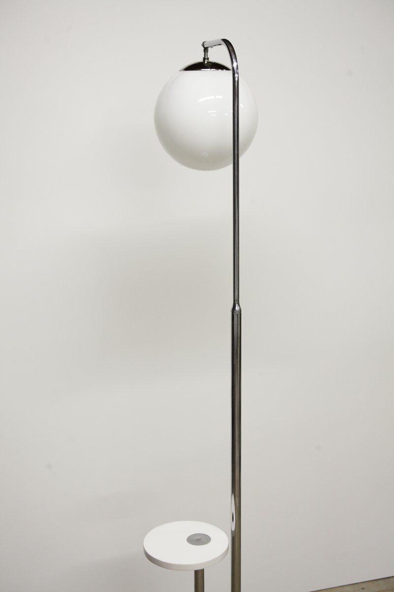 Modernist Chrome Model H 144 Floor Lamp By Jindrich Halabala For Up Zavody, Former Czechoslovakia, 1930s photo vinterior