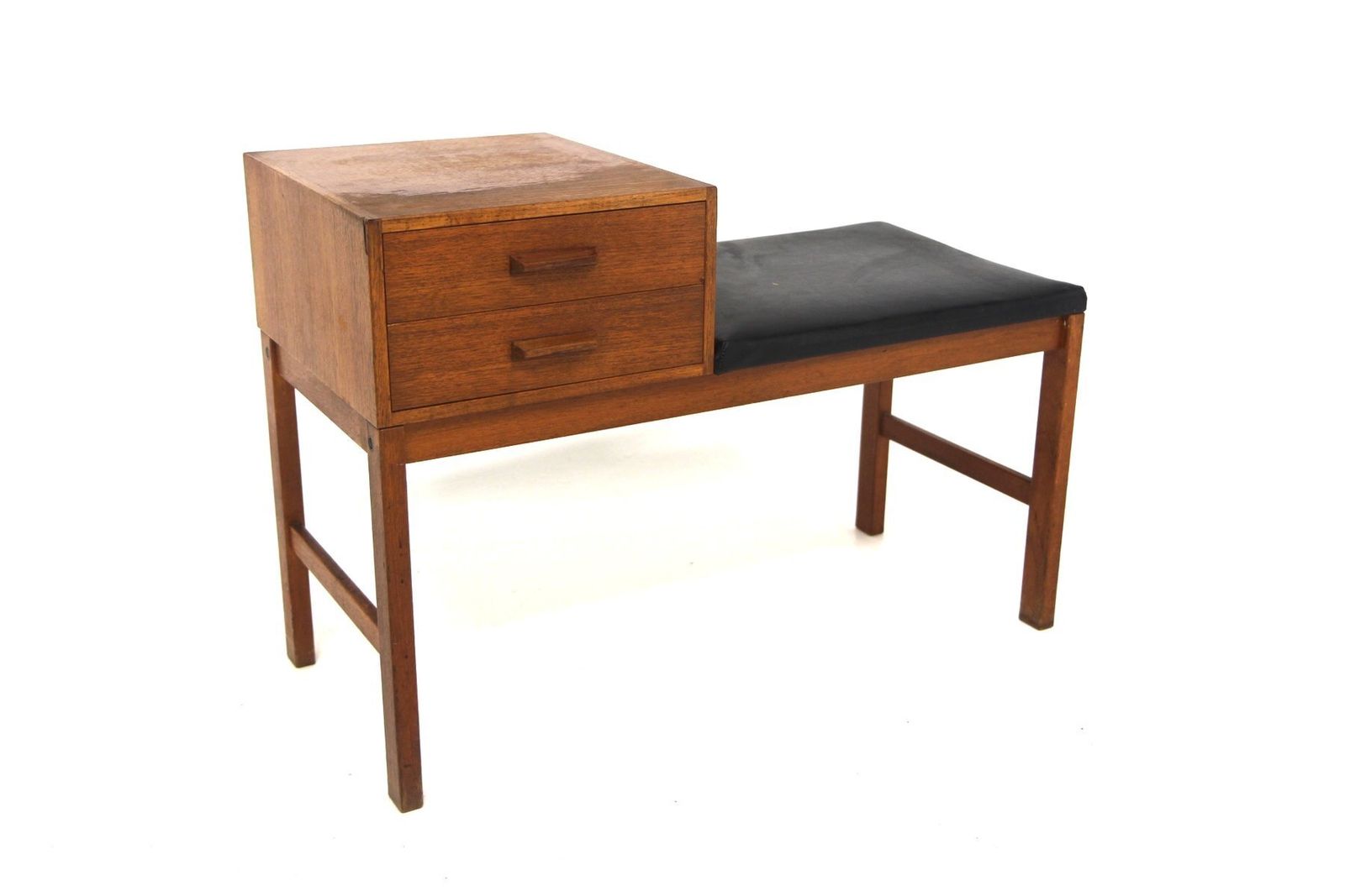 Scandinavian Teak Telephone Bench, 1960