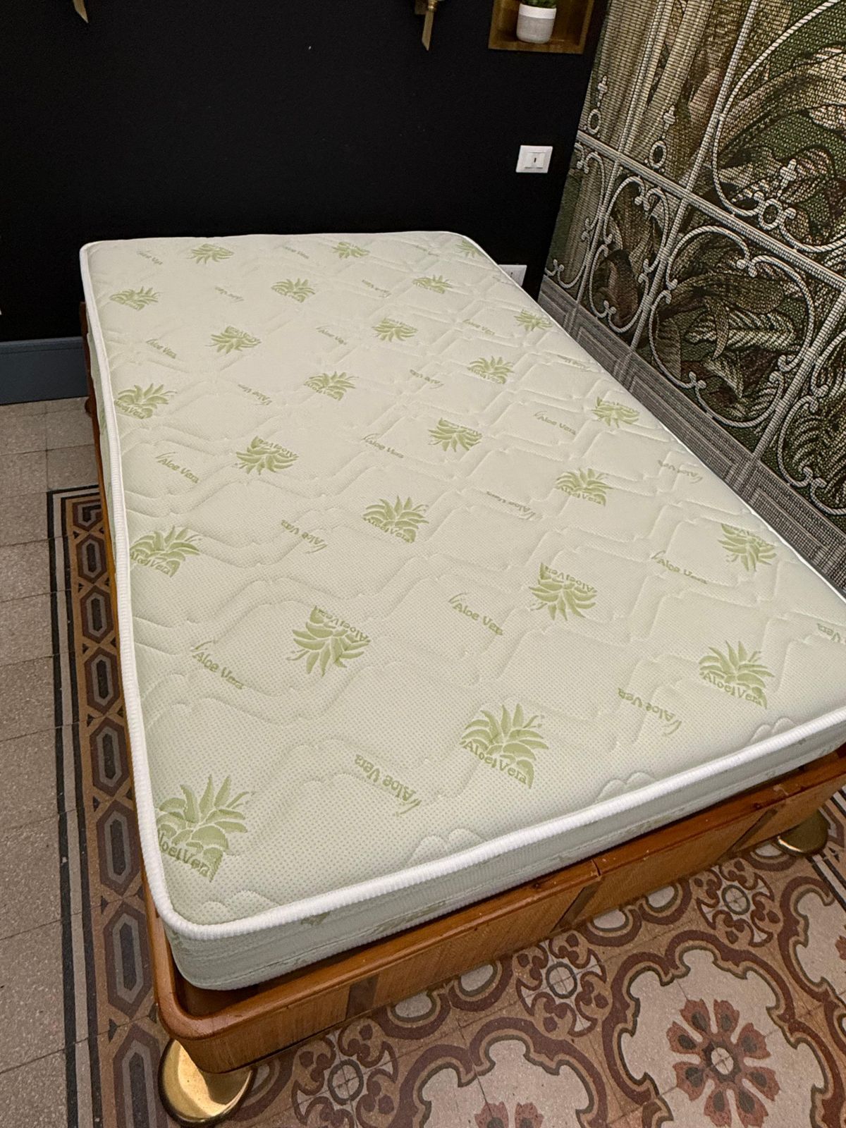 Bamboo And Brass One And A Half French Bed 1970 Italy photo vintage