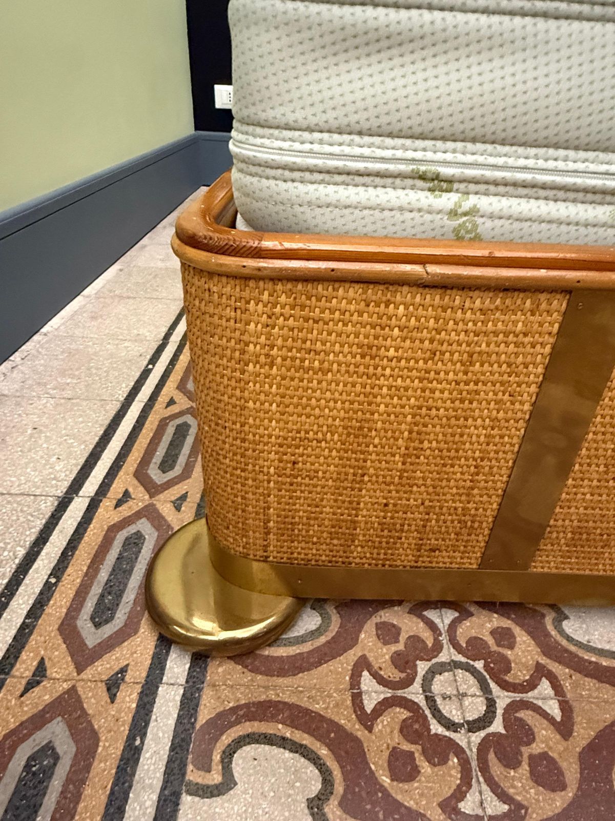 photo for sale Bamboo And Brass One And A Half French Bed 1970 Italy