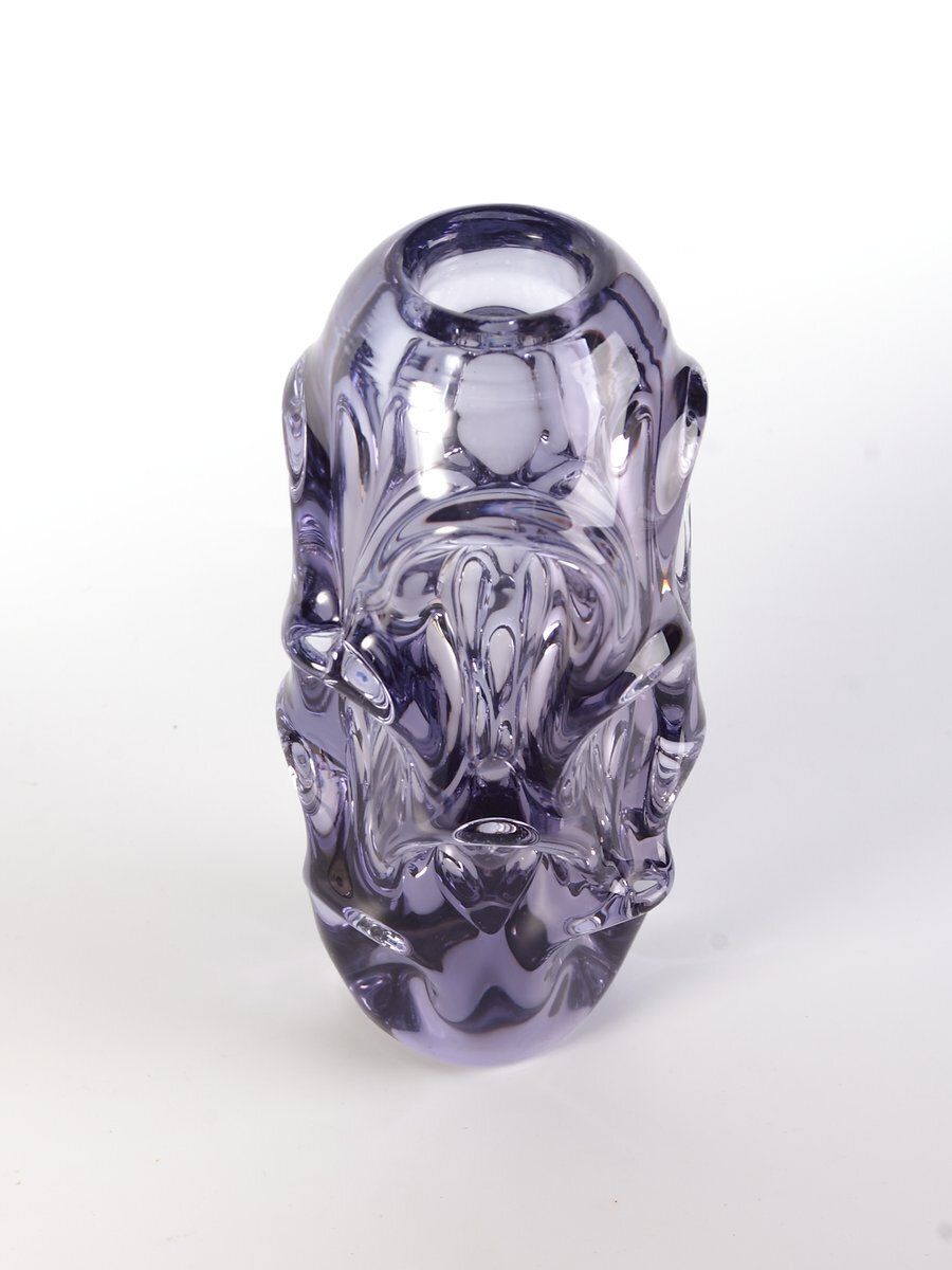 Czech Glass Vase By Jan Beranek For Skrdlovice, 1960s photo vintage
