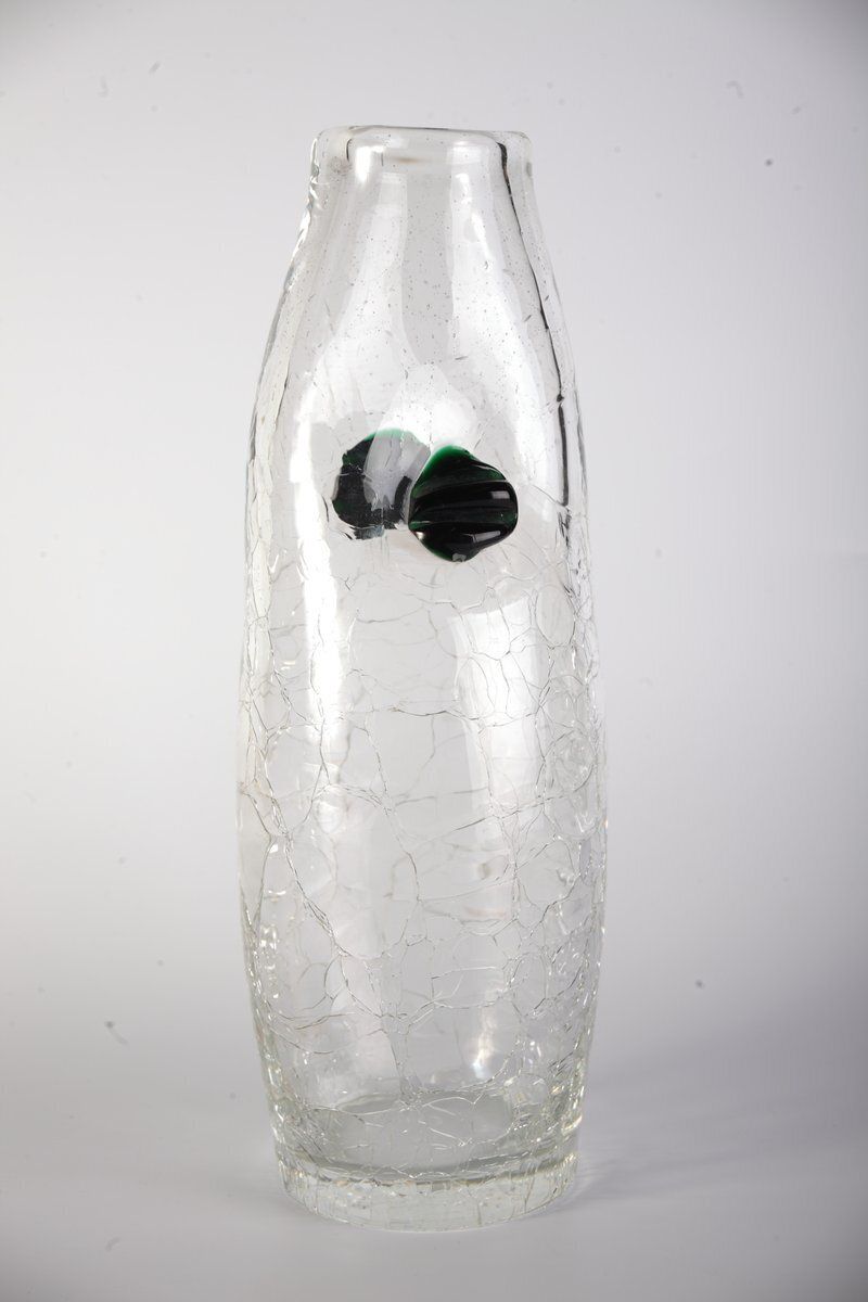 Glass Vase And Bowl By Jaroslav Taraba For Lednicke Rovne, Czech, 1970s, Set Of 2 photo vintage