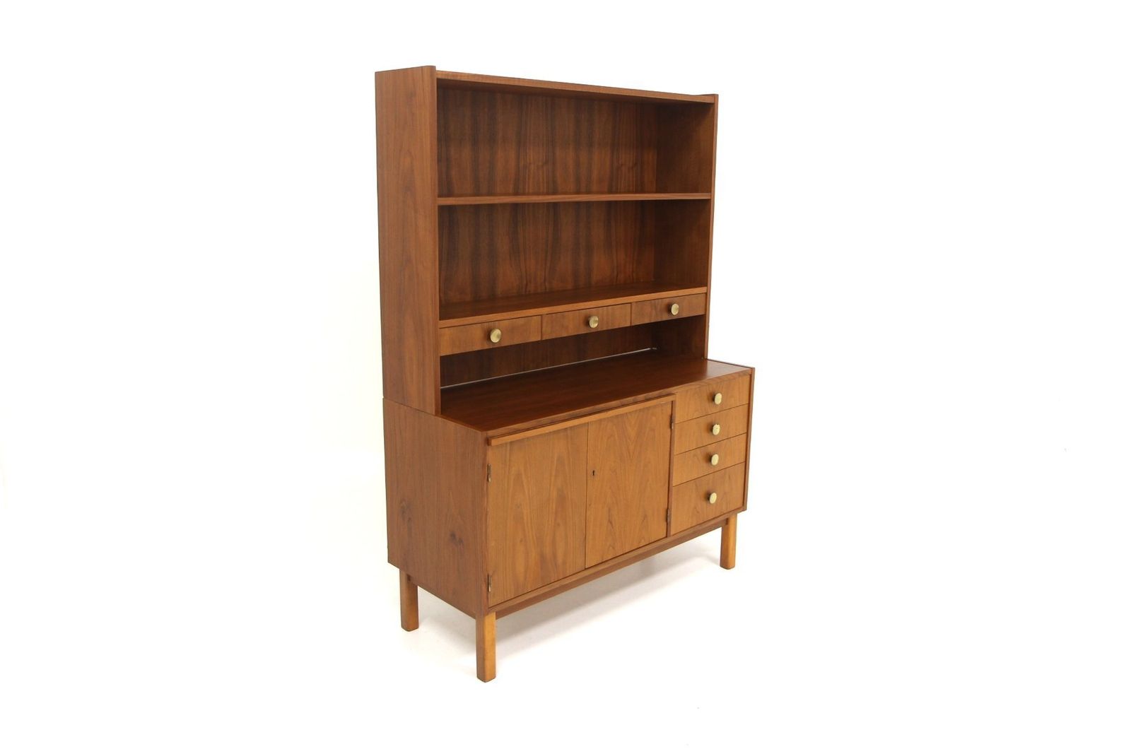 Scandinavian Walnut Secretary Desk, Sweden, 1960s