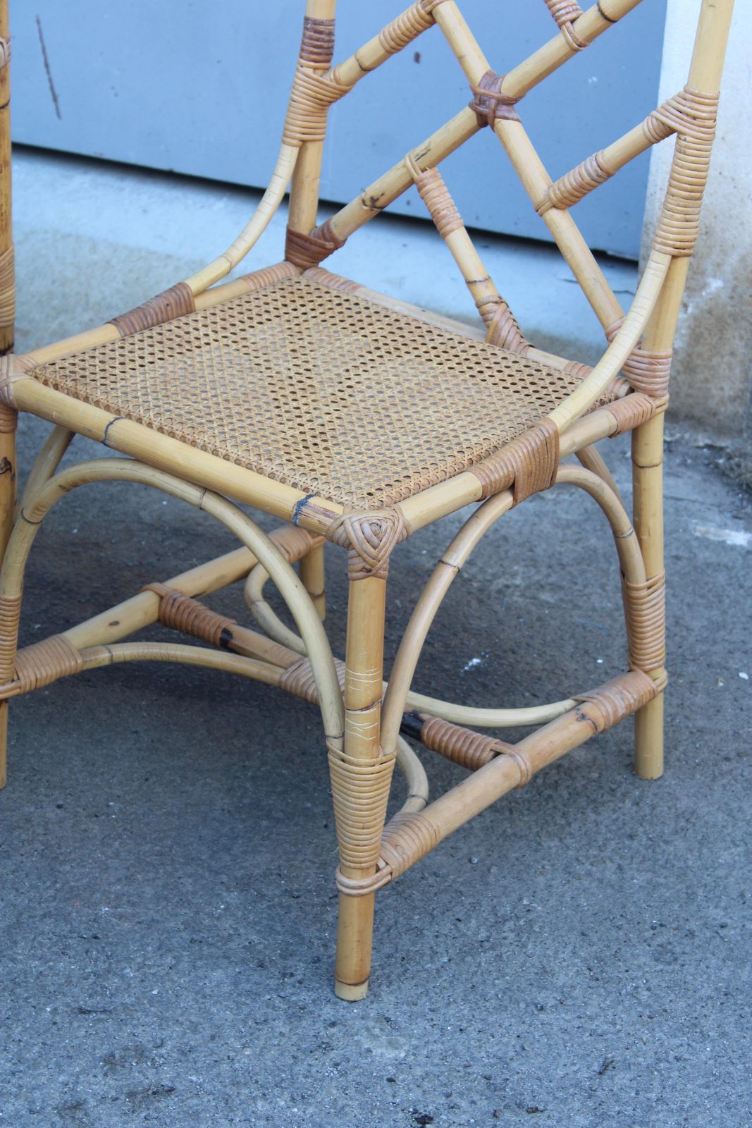 Square Dining Table With Chairs In Bamboo Southern Nurseries 1970s photo Furniture
