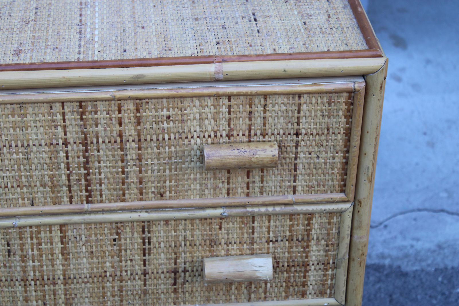 Italian Bamboo Chest Of Drawers With Drawers 1970 photo for sale