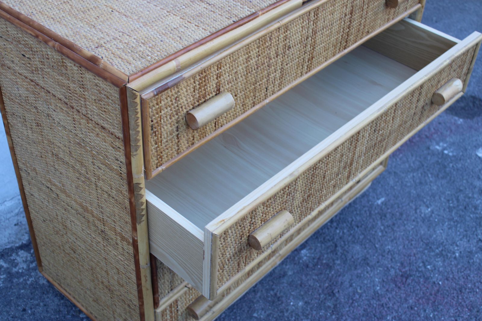 Italian Bamboo Chest Of Drawers With Drawers 1970 photo Furniture