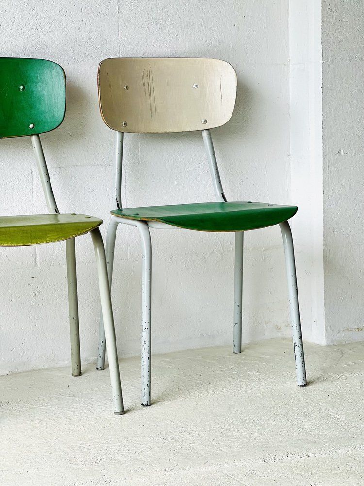 Vintage Schoolstoelen, Set Van 4 photo vintage