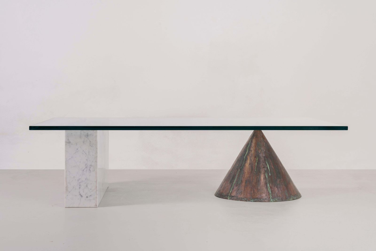 Massimo Vignelli Kono Table In Carrara Marble And Copper By Casigliani 1970s photo Furniture