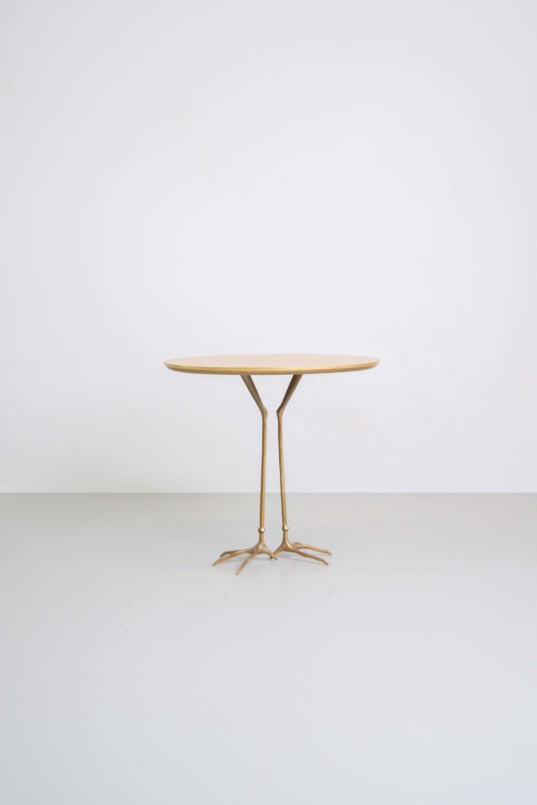 Meret Oppenheim Traccia Side Table In Wood Gold Leaf And Bronze By Gavina 1980s photo furniture