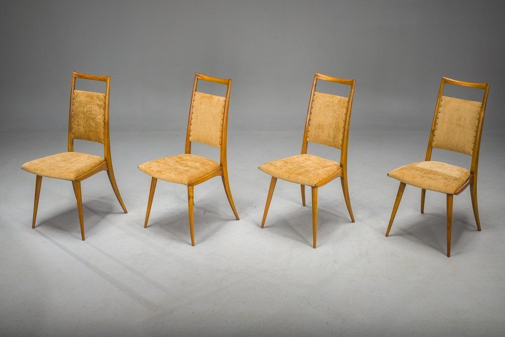 Furniture Mid Century Modern Dining Chairs Attributed To Ernst Martin Dettinger For Lucas Schnaidt, 1950s, Set Of 4 photo
