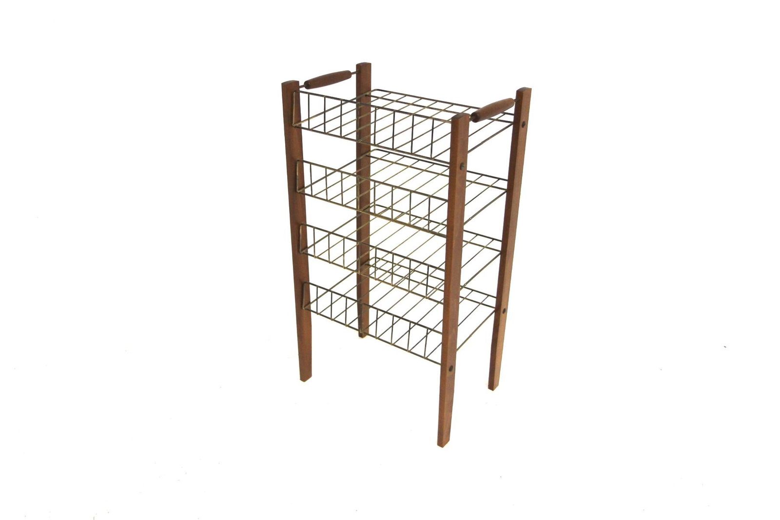 Scandinavian Magazine Rack In Beech And Metal, 1960 photo Home Decor