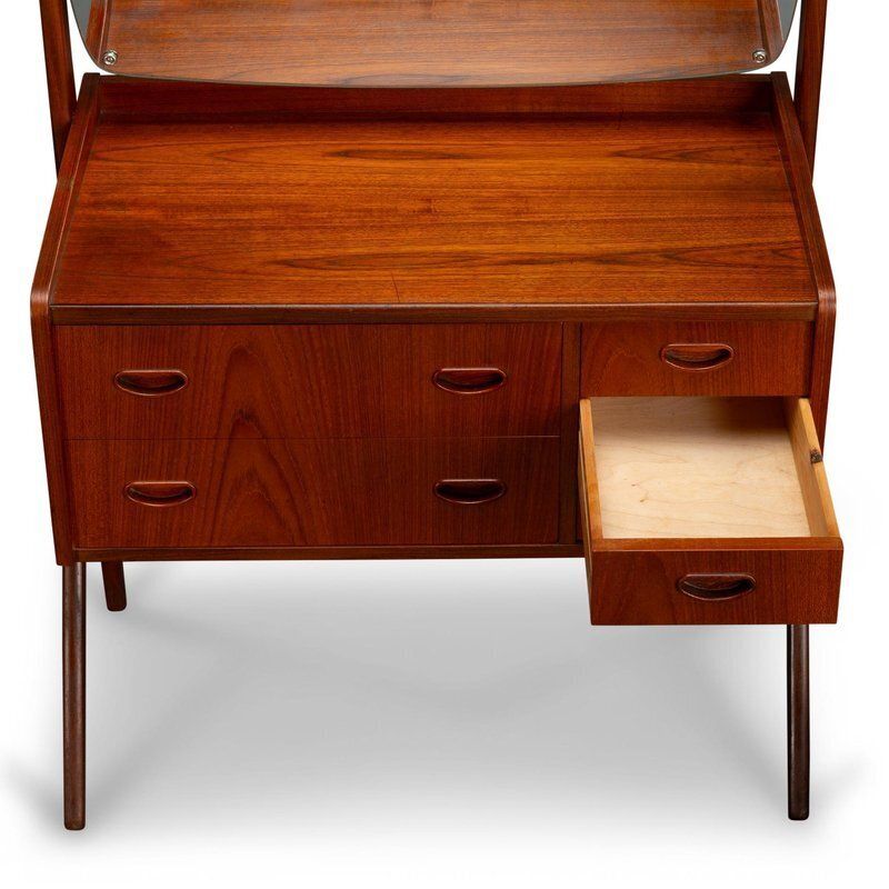 Danish Vanity Dressing Table In Teak From Ag Spejl Kobberbeskyttet, 1960s photo vinterior