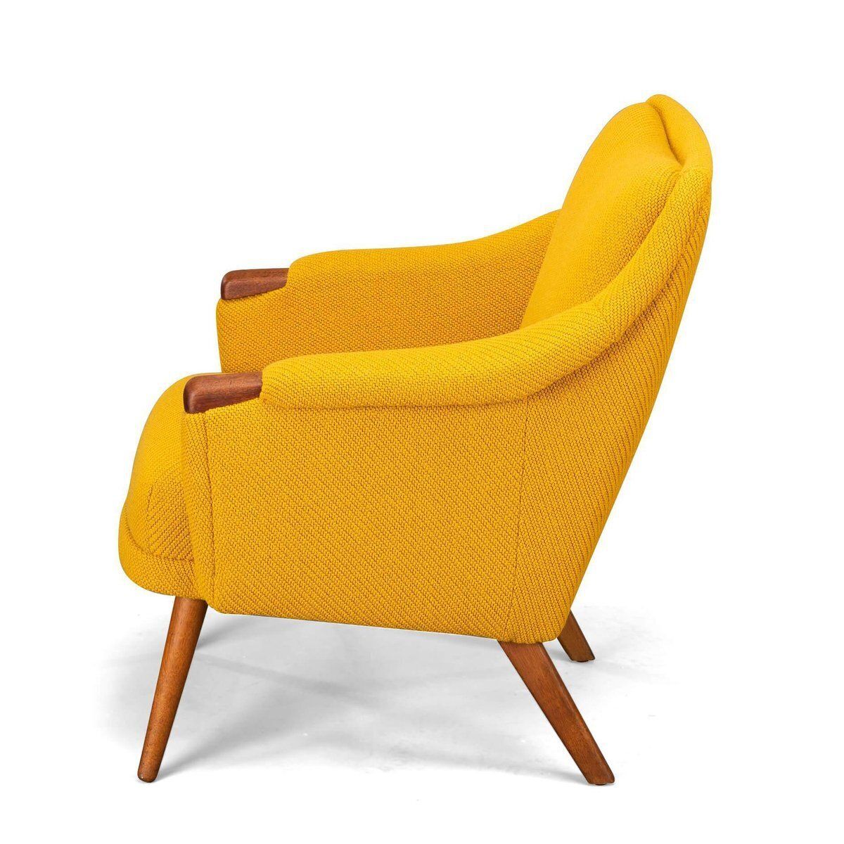Yellow Armchair Attributed To Johannes Andersen For Cfc Silkeborg, 1960s photo vinterior